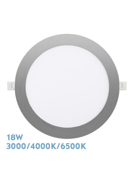 Downlight Empotrar Silex 18w 3000-4000-6500k Niquel 1620lm Redondo 22,5d Corte 20d