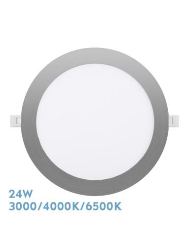 Downlight Empotrar Silex 24w 3000-4000-6500k Niquel 2160lm Redondo 22,5d Corte 20d