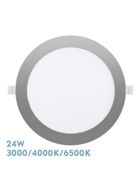 Downlight Empotrar Silex 24w 3000-4000-6500k Niquel 2160lm Redondo 22,5d Corte 20d