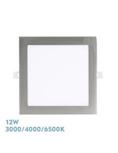 Downlight Empotrar Abaco 12w 3000-4000-6500k Niquel 1080lm Cuadrado 1,3x17x17cm Corte 15d