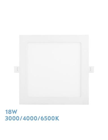 Downlight Empotrar Abaco 18w 3000-4000-6500k Blanco 1620lm Cuadrado 1,3x22,5x22,5cm Corte 20d