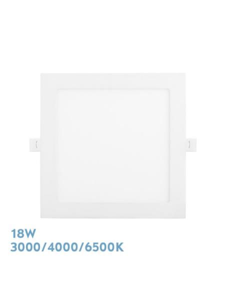 Downlight Empotrar Abaco 18w 3000-4000-6500k Blanco 1620lm Cuadrado 1,3x22,5x22,5cm Corte 20d
