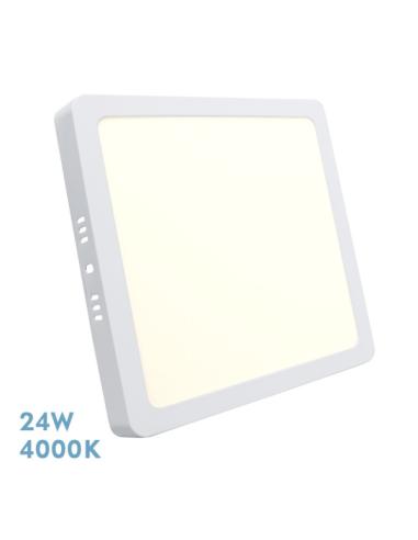 Downlight Superficie Cuadrado. Selenita 24w 4000k Blanco 2160lm 2,8x28,5x28,5 Cm