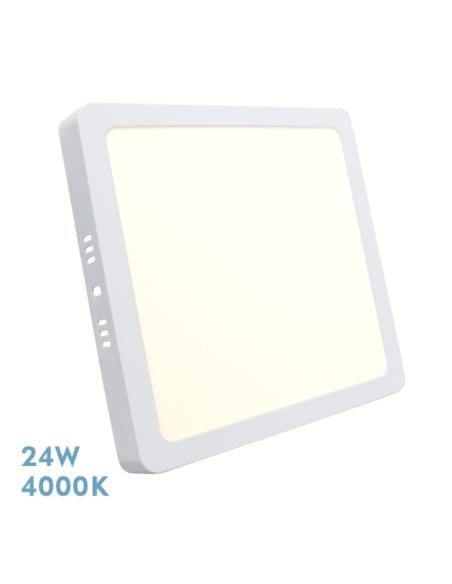 Downlight Superficie Cuadrado. Selenita 24w 4000k Blanco 2160lm 2,8x28,5x28,5 Cm