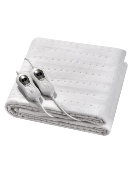 Calientacamas Elect.bienestar Duo Blanco 60/120w 160x140cm 3niv.2 Control Indep.autoapagado Lavable