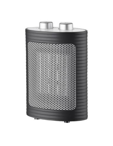 Termoventilador Ceramico 1500w Negro/plata 3funciones 2potencias Termost.reg.antivuelco 22x15x9 Cm
