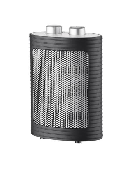 Termoventilador Ceramico 1500w Negro/plata 3funciones 2potencias Termost.reg.antivuelco 22x15x9 Cm