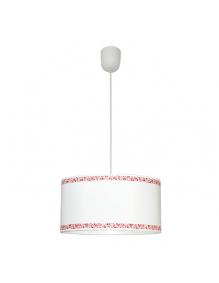 Colgante Cenefa Blanco/rosa 1xe27 Regx35d