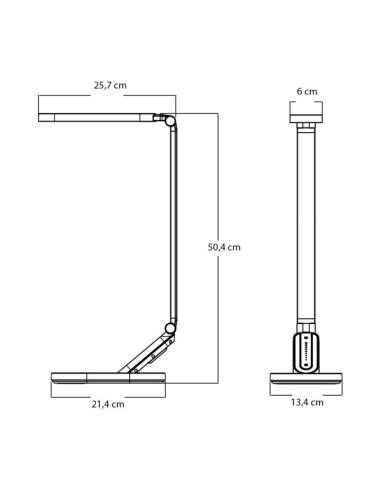 Flexo Enfoque 10w 3000-4500-6000k Negro 900lm Usb Tactil, Memoria,intensidad Reg.,47,3x13,6x21,8cm