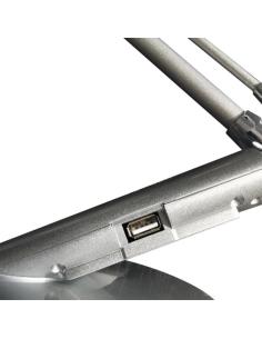 Flexo Clase 7w 3000-4500-6000k Plata 595lm Puerto Usb  Temporizador,tactil,int.reg,40x19x32,5cm 2