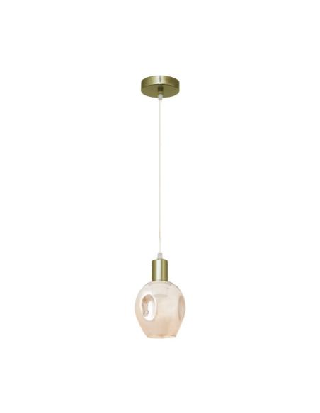 Colgante Meteoro 1xe27 Cuero/ambar Regx14 3 Oquedades