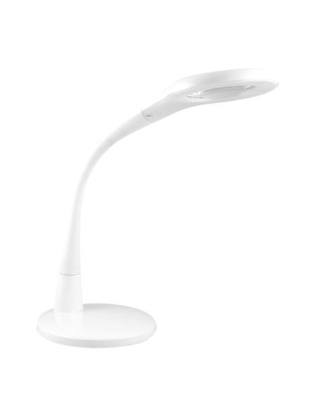 Flexo Plath Blanco 8w 595lm 5000k C/lupa Reg.inten Flexib Orientab Tactil 43x18x38cm