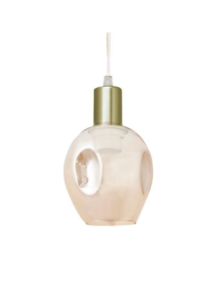 Colgante Meteoro 1xe27 Cuero/ambar Regx14 3 Oquedades