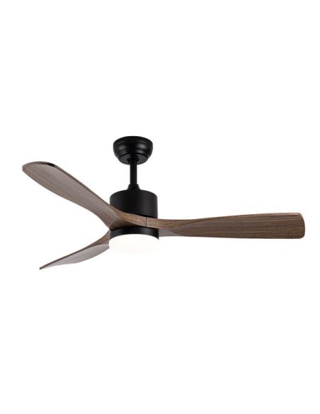 Ventilador Dc Azabache 20w Negro 3asp.roble 6vel 3 Col 40/50x121d 2350lm Remoto,memor,tempo
