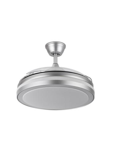 Ventilador Dc Esparta 72w 6120lm Plata 110d 3aspas Desp.3000-4000-6000k Remoto+ Temporizador+ Memoria