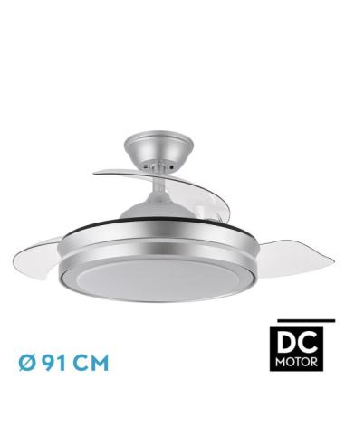 Ventilador Dc Esparta Plata 72w 6120lm 91d 3asp.d Esp.3000-4000-6000k Remoto+tempor+memori