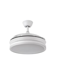 Ventilador Dc Bayomo Blanco 72w 6120lm 91d 3asp.desplegables 3000-4000-6000k Remoto, Temporizador, Memoria 2