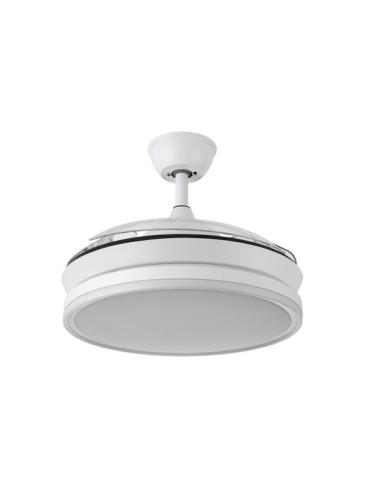 Ventilador Dc Bayomo Blanco 72w 6120lm 91d 3asp.desplegables 3000-4000-6000k Remoto, Temporizador, Memoria