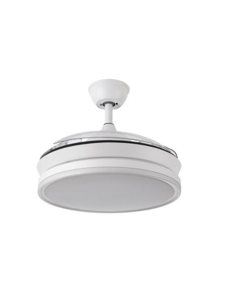 Ventilador Dc Bayomo Blanco 72w 6120lm 91d 3asp.desplegables 3000-4000-6000k Remoto, Temporizador, Memoria