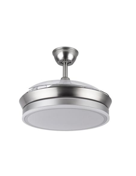 Ventilador Dc Bayomo Niquel 72w 6120lm 91d 3asp.desplegables 3000-4000-6000k Remoto, Temporizador, Memoria