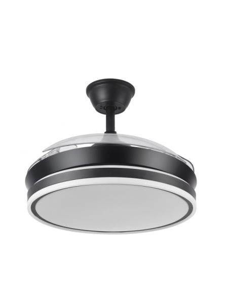 Ventilador Dc Bayomo Negro 72w 6120lm 91d 3asp.desplegables 3000-4000-6000k Remoto, Temporizador, Memoria