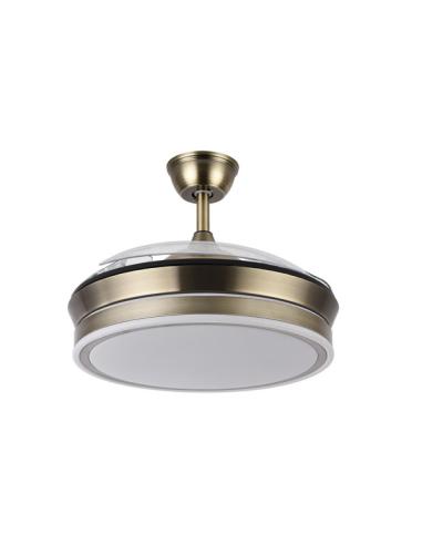 Ventilador Dc Bayomo Cuero 72w 6120lm 91d 3asp.desplegables 3000-4000-6000k Remoto, Temporizador, Memoria