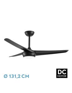 Ventilador Dc Patras 24w Negro 3aspas 6vel 3colores 131,2d 2424lm Remoto,memoria,temporizador