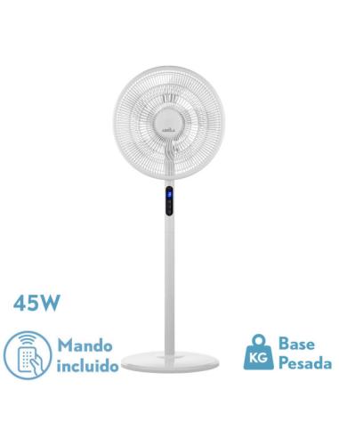 Ventilador De Pie Icono Blanc 3vel 45w  119x44x40 Cm Oscilante 5asp.c/ Remoto,temporizador