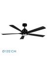 Ventilador Dc Cairo 24w 2400lm Negro 5aspas 132d  3000k,4500k,6000k Remoto+temporizador+memoria