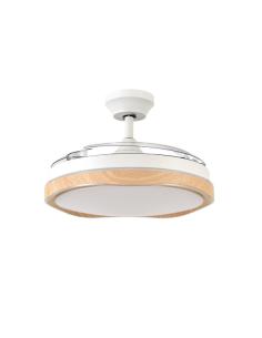 Ventilador Dc Blondi Blanco/haya 3aspas 107d 7200lm 6vel 3000k,4500k,6000k, Remoto+temporizador+memoria 2