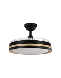 Ventilador Dc Viper Negro/madera 72w 3aspas 107d 7200l M 6vel 3000k,4500k,6000k, Remoto+temporizador+memoria 2