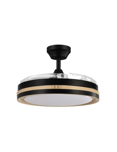 Ventilador Dc Viper Negro/madera 72w 3aspas 107d 7200l M 6vel 3000k,4500k,6000k, Remoto+temporizador+memoria