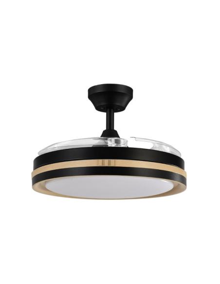 Ventilador Dc Viper Negro/madera 72w 3aspas 107d 7200l M 6vel 3000k,4500k,6000k, Remoto+temporizador+memoria