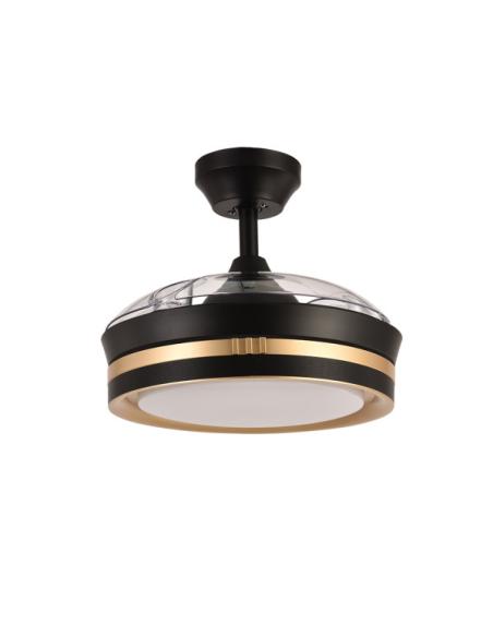 Ventilador Dc Viper Negro/oro 48w 3aspas 91d 4800lm 6vel 3000k,4500k,6000k, Remot+temporizador+memoria