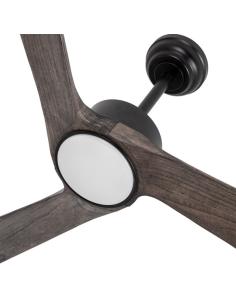 Ventilador Dc Orinoco 24w Negro 3aspas Roble 107d 2424lm 3000k,4000k,6500k Remoto+regulador Intensidad+temperatura+memoria 2