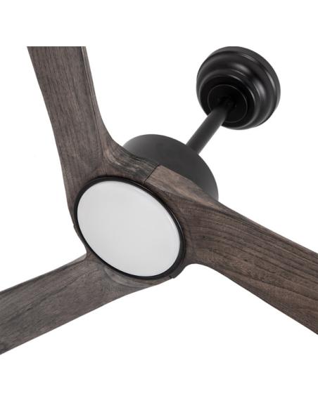 Ventilador Dc Orinoco 24w Negro 3aspas Roble 107d 2424lm 3000k,4000k,6500k Remoto+regulador Intensidad+temperatura+memoria