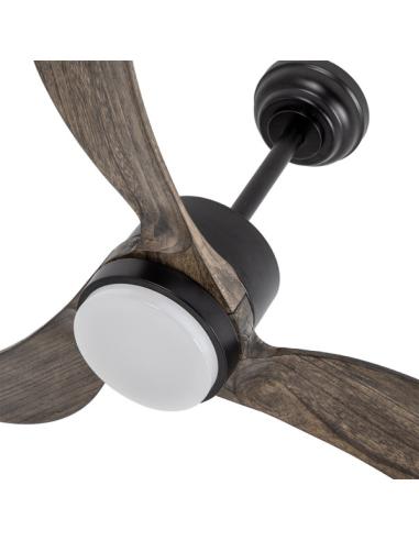 Ventilador Dc Bembezar 24w Negro 3aspas Roble 107d 2424 Lm 3000-4000-6500k Remoto+regulador Intensidad+temporizador+memoria
