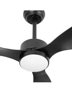 Ventilador Dc Serpa 24w Negro 3aspas 6vel 107d 2424lm 3000-4000-6500k Remoto+regulable Intensidad+temporizador+memoria 2