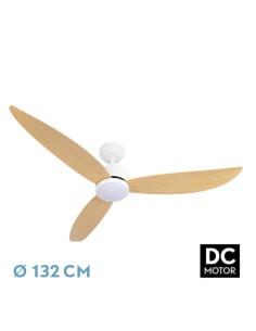 Ventilador Dc Genil 24w Blanco 3aspas Haya 132d 2424lm 3000-4000-6500k Remoto+temporizador+memoria