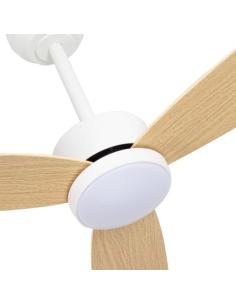 Ventilador Dc Genil 24w Blanco 3aspas Haya 132d 2424lm 3000-4000-6500k Remoto+temporizador+memoria 2