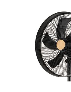 Ventilador De Pie Falcon Negro/haya 3vel.50w.5aspas Oscilante Y Rotatorio Regx45x39cm 2