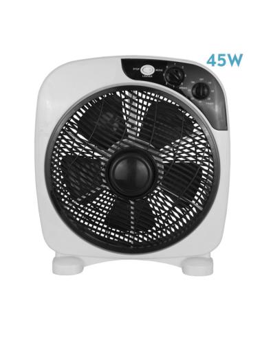 Ventilador Sobremesa Borja 45w Blanco/negro 3vel. 5 Aspas Temporizador 41x37,5x12,5cm