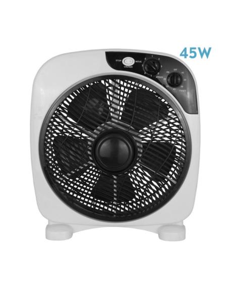 Ventilador Sobremesa Borja 45w Blanco/negro 3vel. 5 Aspas Temporizador 41x37,5x12,5cm