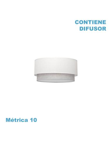 Pantalla Colgante Kenya M10 Blanco/gris 40Dx38dx22h Difusor Incluido