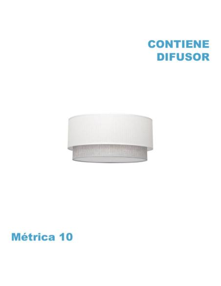 Pantalla Colgante Kenya M10 Blanco/gris 40Dx38dx22h Difusor Incluido