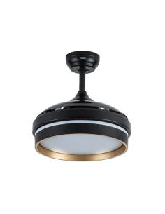 Ventilador Dc Nalon 48w Negro/oro 3aspas 91d 4800lm 6vel 3000k,4500k,6000k Remoto+memoria+temporizador 2