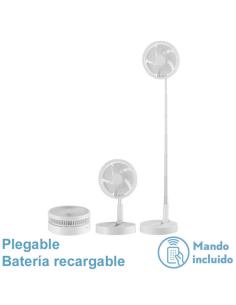Ventilador DC Portatil Galan Blanco 10w 3vel Bateria Regx20x20cm Plegable+remoto+temporizador