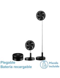 Ventilador DC Portatil Galan Negro 10w 3vel Bateria Regx20x20cm Plegable+remoto+temporizador