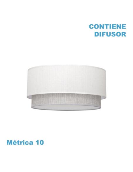 Pantalla Colgante Kenya M10 Blanco/gris 50Dx48dx23h Difudor Incluido