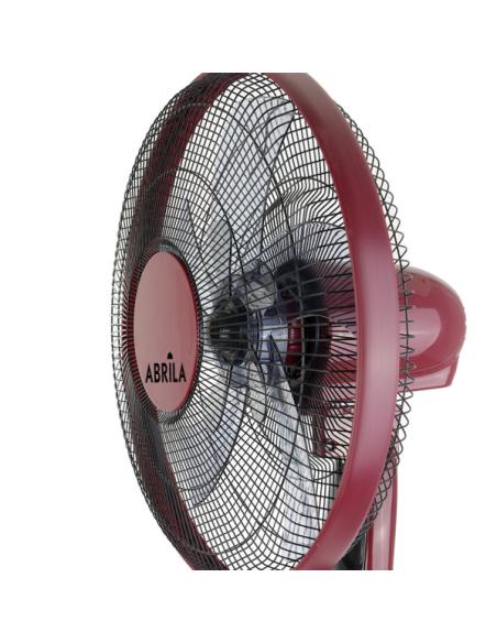 Ventilador De Pie Borlon Negro/burdeos 3 Vel.55w 5x2 aspas Orientable+ Remoto+ Temporizador Regx43x40 Cm